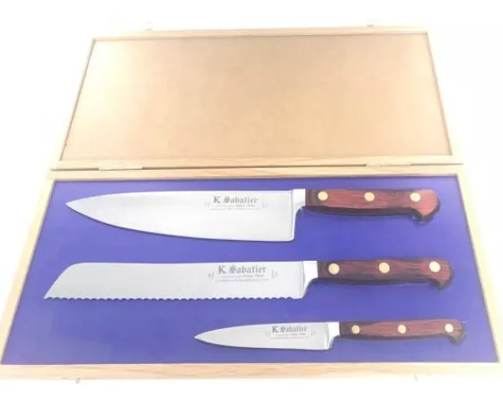 Sabatier Coffret Cadeau | Sets De Couteau Pro<Auvergne - Coffret Chêne - Cuisine 21 cm - Pain 21 cm - Office 10 cm