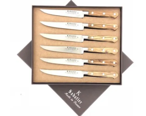 Sabatier K Sabatier - Les Forgés | Coffret Cadeau<Coffret de 6 Steaks 13 cm - Manche Olivier