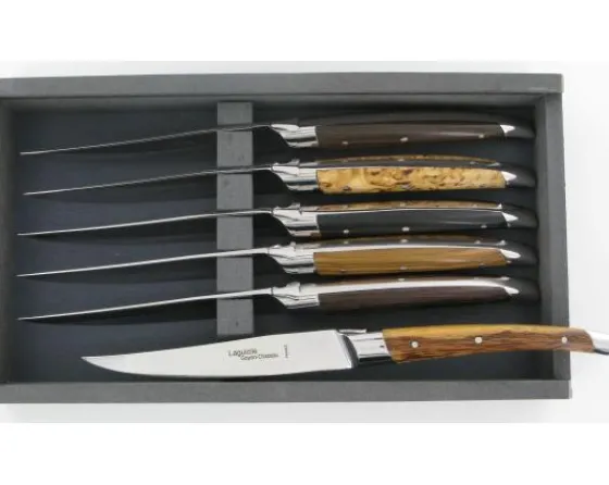 Sabatier Laguiole<Laguiole moderne 6 Bois Différents - coffret de 6 pièces