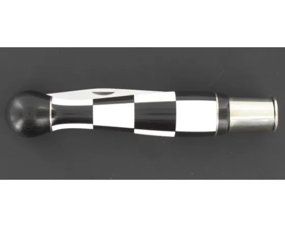 Sabatier Régional | Traditionnel<Nontron Virole n° 25 - Boule Damier - Manche  Ebène et Corian Blanc, insert Aluminium