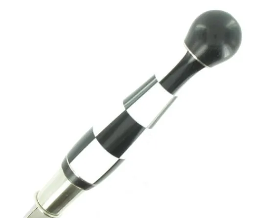 Sabatier Régional | Traditionnel<Nontron Virole n° 25 - Boule Damier - Manche  Ebène et Corian Blanc, insert Aluminium