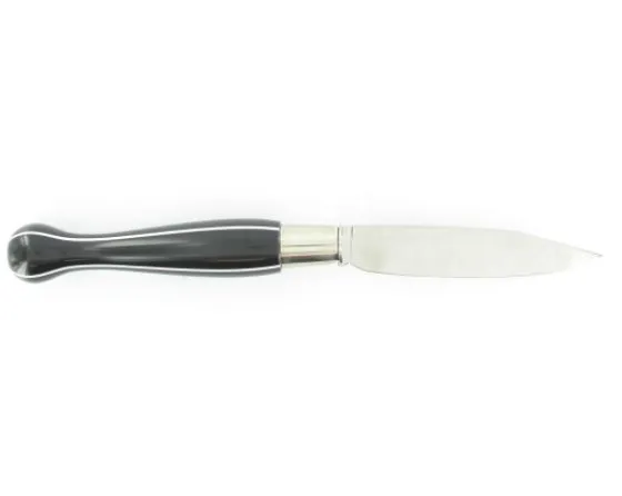 Sabatier Régional | Traditionnel<Nontron Virole n° 25 - Boule le Yang - Manche Corian Noir, insert Corian Blanc